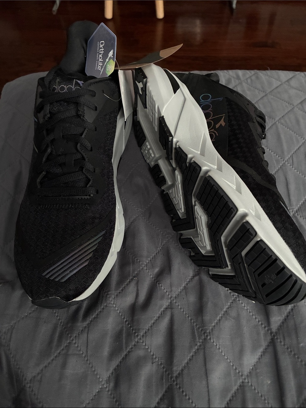 Diadora Black and White Athletic Sneakers - Picture 2 of 8